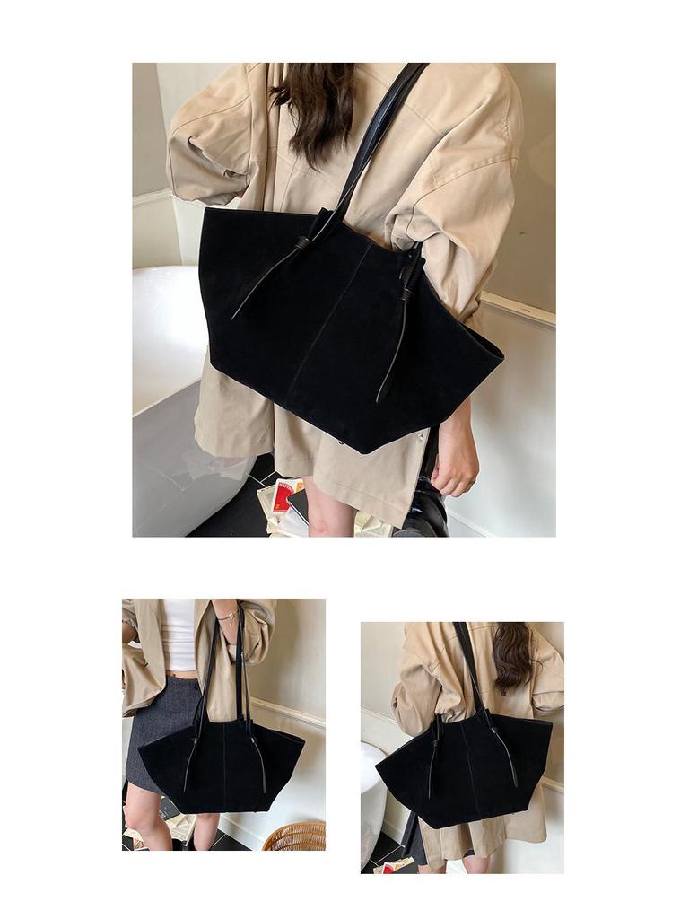 Vintage Wildleder-Tragetasche: Damen Schultertasche mit großem Fassungsvermögen für Herbst/Winter