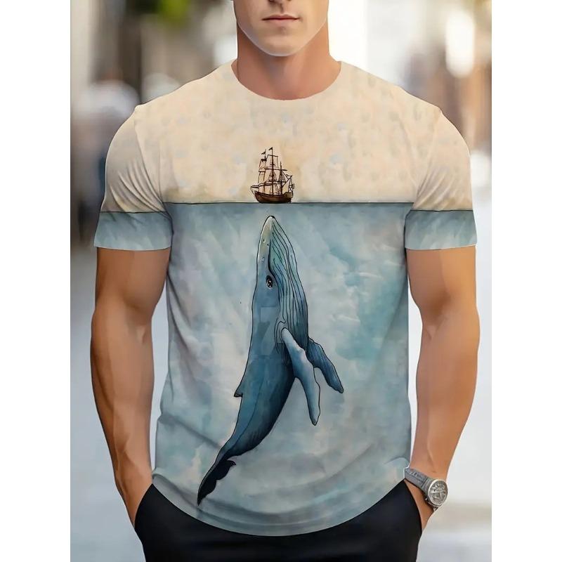 American cartoon gradual change color printing short-sleeved crew neck t-shirt, summer new loose versatile casual top