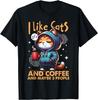 I Love Cats Coffee and Probably Only Accommodate 3 People Pet Lover Slogan TShirt