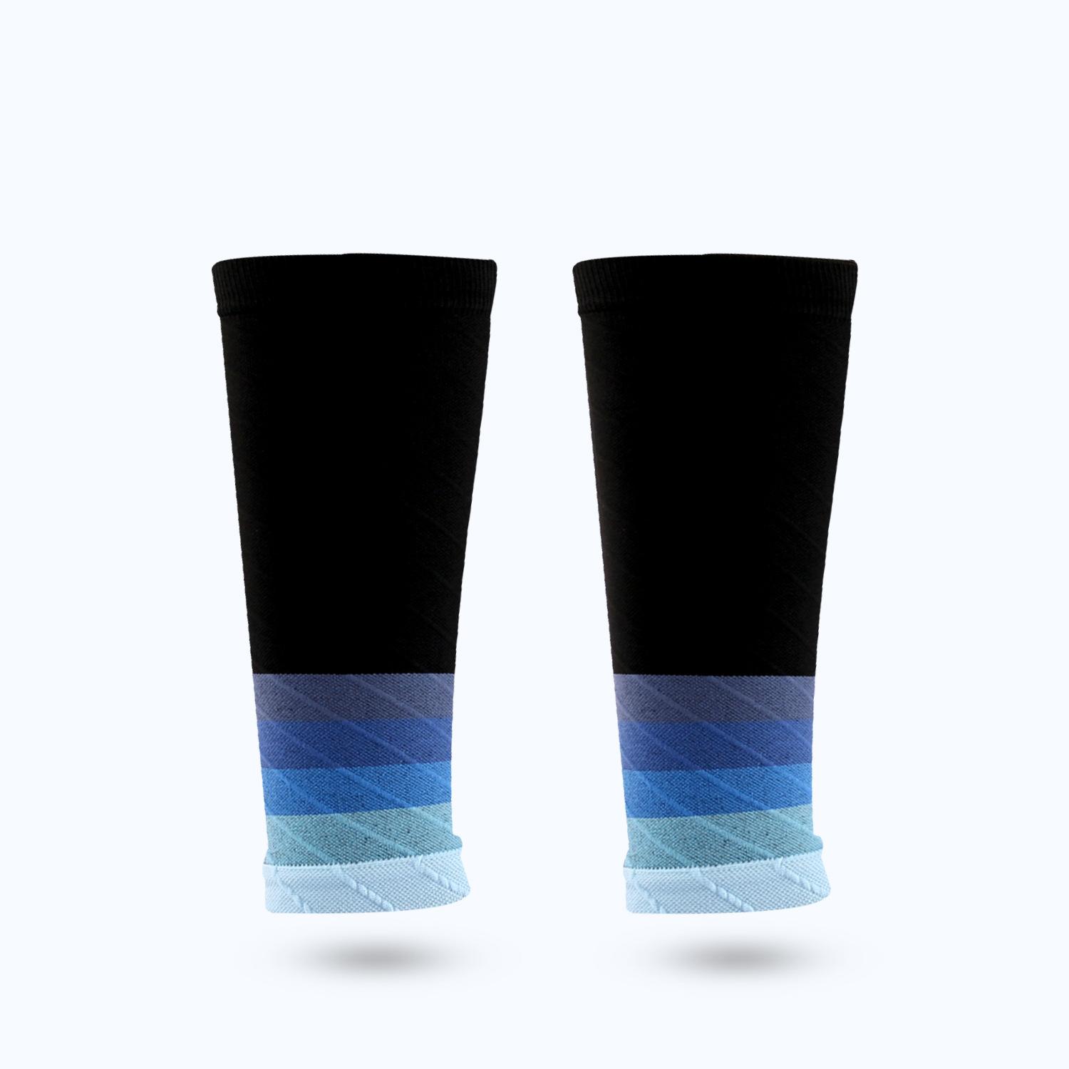 

Нейлоновые спортивные компрессионные носки, профессиональные спортивные дышащие футбольные носки для защиты голени, альпинизма и бега One Size синий