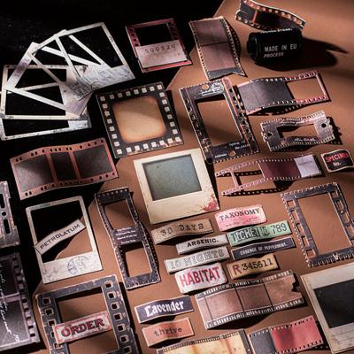 1 ks materiály pro notebook 25 kusů do 4 typů filmové paměťové série nálepky krásný den retro filmové tvrdé karty materiálové nálepky pro notebook