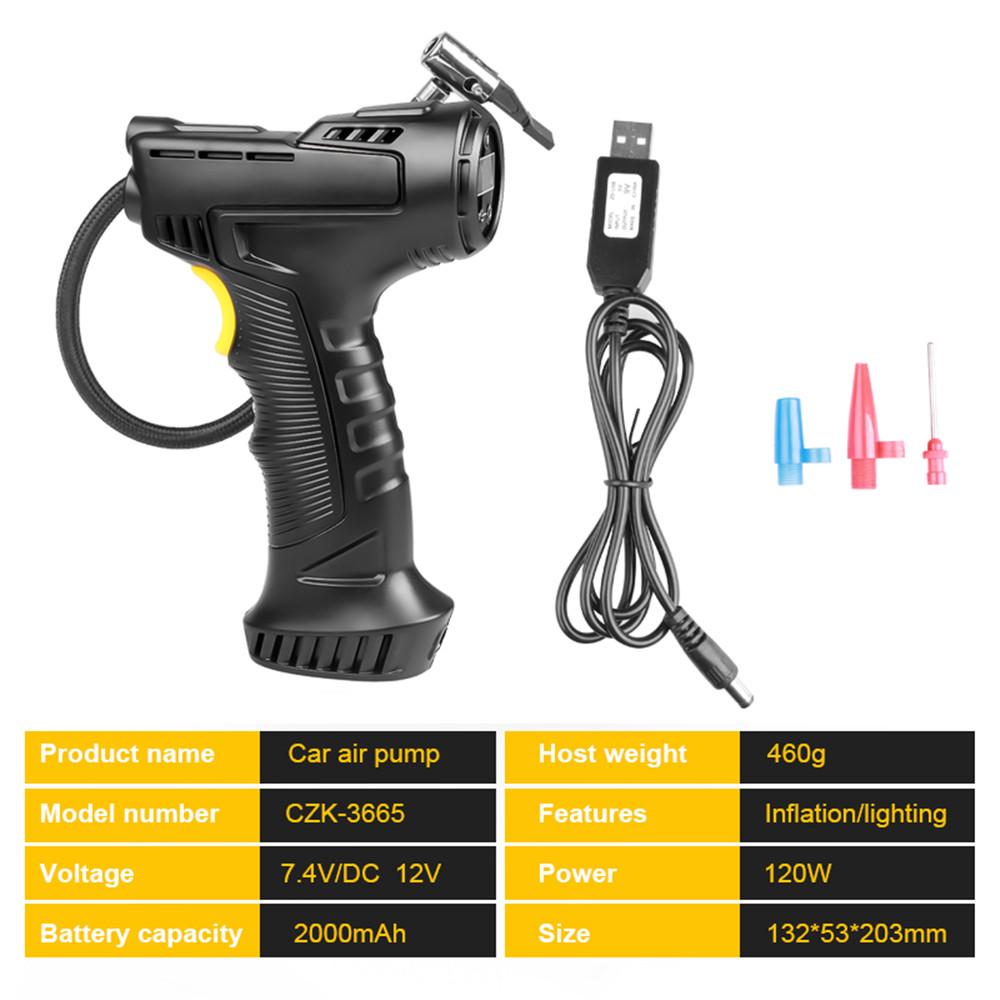 120W Car Air Pump Wireless/Wired Electric Car Tire Inflatable Pump Portable Air Compressor for Tires Digital Auto Tire Inflator