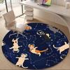1PC Space Cats Office Round Area Rug, Mat Suitable For Office, Under Office Chairs Bedroom Living Room Home Decor, Room Deco