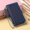 For Samsung Galaxy A54 5G Anti-Dust PU Leather Phone Case Rhombus Texture Zipper Wallet Cover with Strap