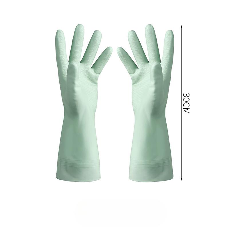 

Кухонные перчатки для мытья посуды, сверхмощные водонепроницаемые чистящие перчатки для домашней горничной, стирка, латексные резиновые перчатки L зелёный