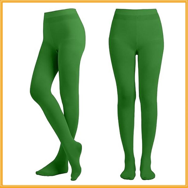 2Pair Women Patrick's Day Tights Stretchy Leggings Opaque Tights High Waist Pantyhose Irish Festival Cosplay Costume