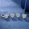 2025 Modetrend Eingelegtes Zirkon Liebes-Schmuckset für Damen, Koreanische Version, Schlichtes und Elegantes Herzförmiges Halsketten-Ohrring-Set