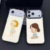 Y-Yoshimoto Nara Girl ART Handyhülle Für iPhone 17,16,15,14,13,12,11,Pro Max,Plus schwarze Candy Silber Hülle