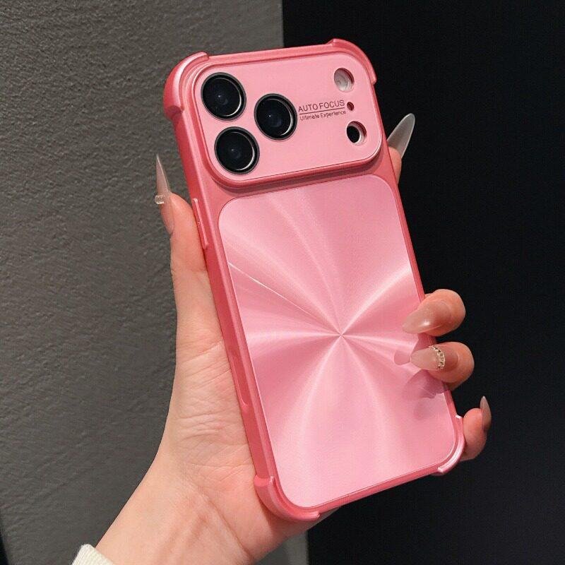 Simple Solid Color Aurora CD Pattern Four-corner Airbag for iPhone16 Apple 17ProMax Mobile Phone Case 15 Soft 14