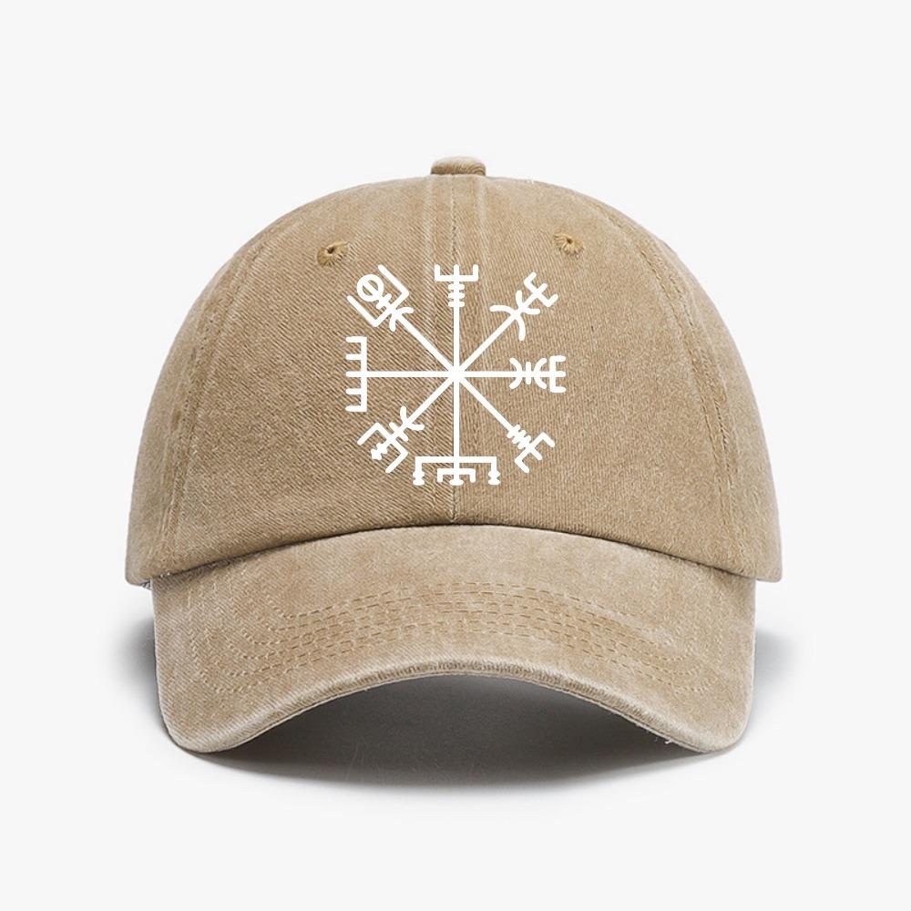 Vegvisir Vikingų spaudinio beisbolo kepuraitė Skalauta minkštas viršus Nusidėvėjusios džinsinės kepurės Reguliuojama laisvalaikio Tėčio kepurė Unisex moterims apsaugos nuo saulės kepurės
