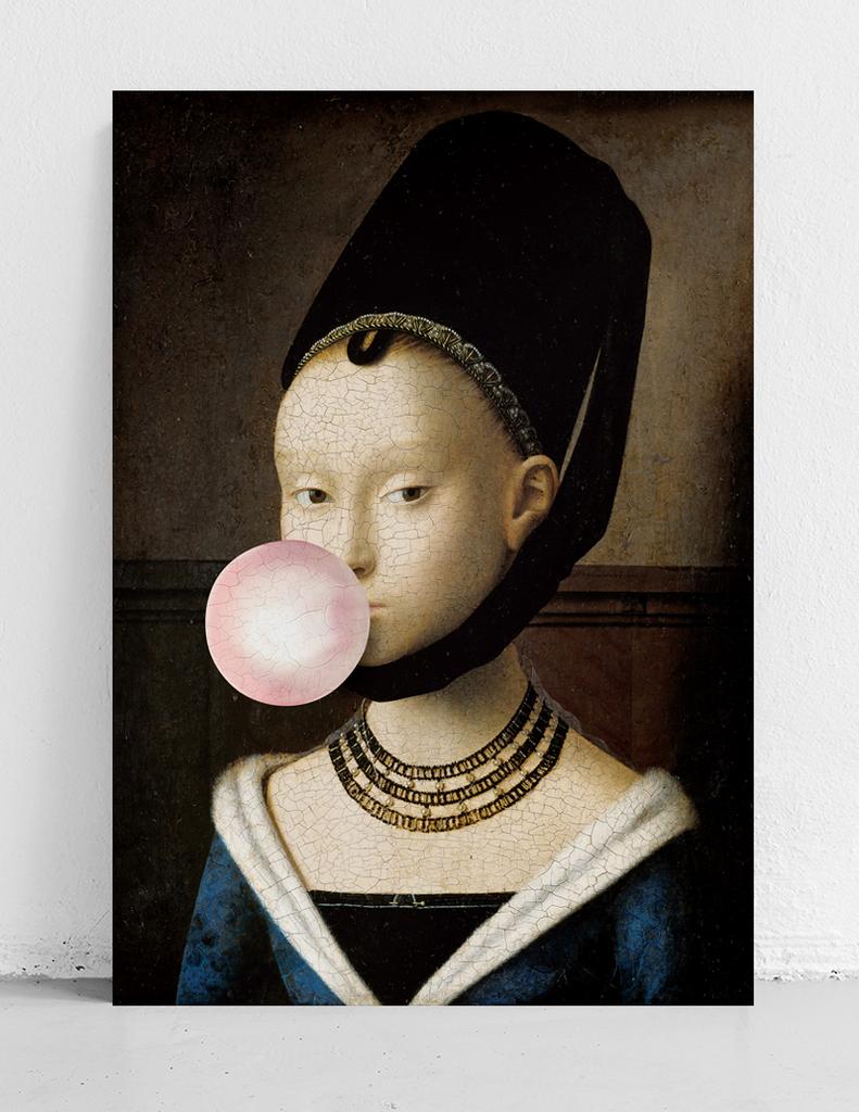 Canvas Print Portrait with Balloon Pop Art