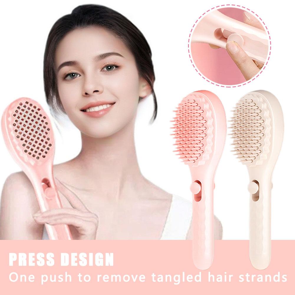 Self-Cleaning Hair Brush Anti-Static Massage Comb Retractable Massager Brushes Combs Tool Rotat D0X1