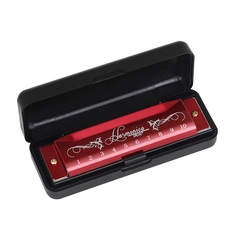 1-Piece Colorful Harmonica 10 Hole 20 Tone C Key ABS Eco-friendly Plastic Parts in Red Silver Black