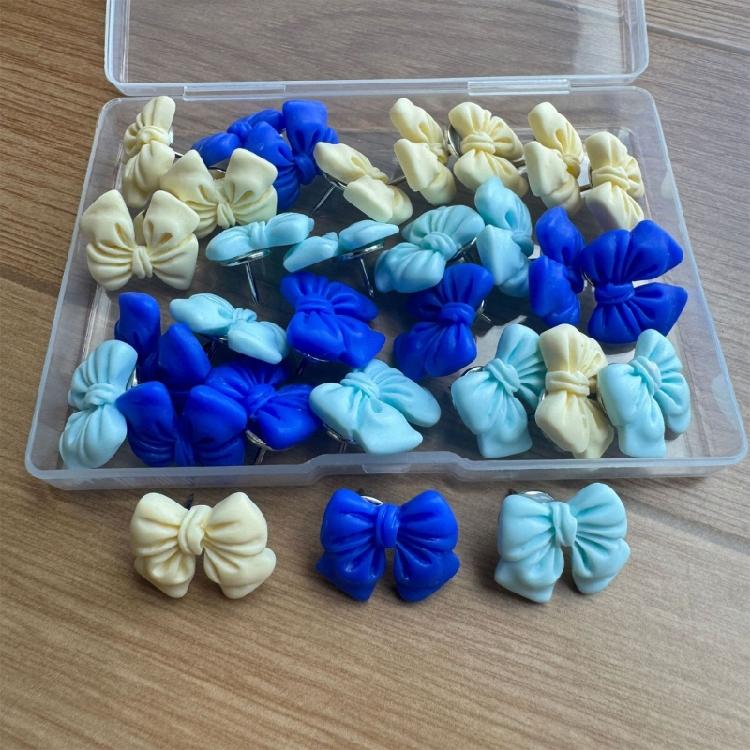 School Classroom Stationery Push Pins Push Pins Colorful Bowknot Design Bulletin Boards Wall Art Wall Mounting Tacks Set