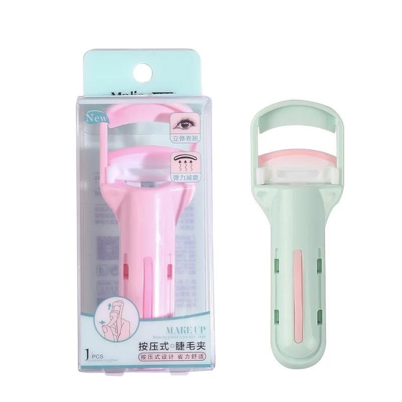 Przyciskowa zalotka do rzęs Podkręcająca i Długotrwała Bez Makijażu Powiek Przenośna Zalotka do Rzęs Narzędzia do Makijażu Grzebyk do Rzęs Zalotka