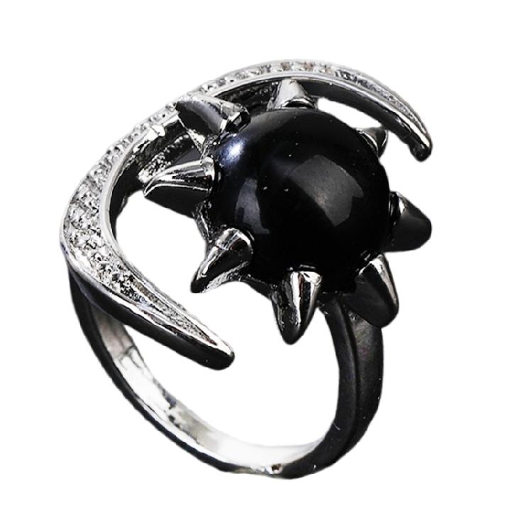 Shimmering Star Moon Pattern Crystal Ring Scratch Resistant Handmade Finger Accessories Elegant Anniversary Present