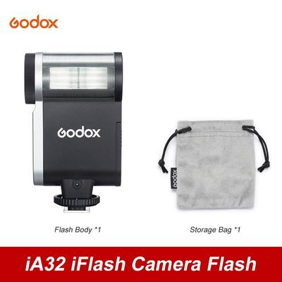 Godox IA32 Mini Kamera Flaşı 490'a Kadar Tam Güç Flaş 6200K Renk Sıcaklığı Çeşitli Kamera Modelleri İçin Manuel Flaş Optik S1/S2 Modları