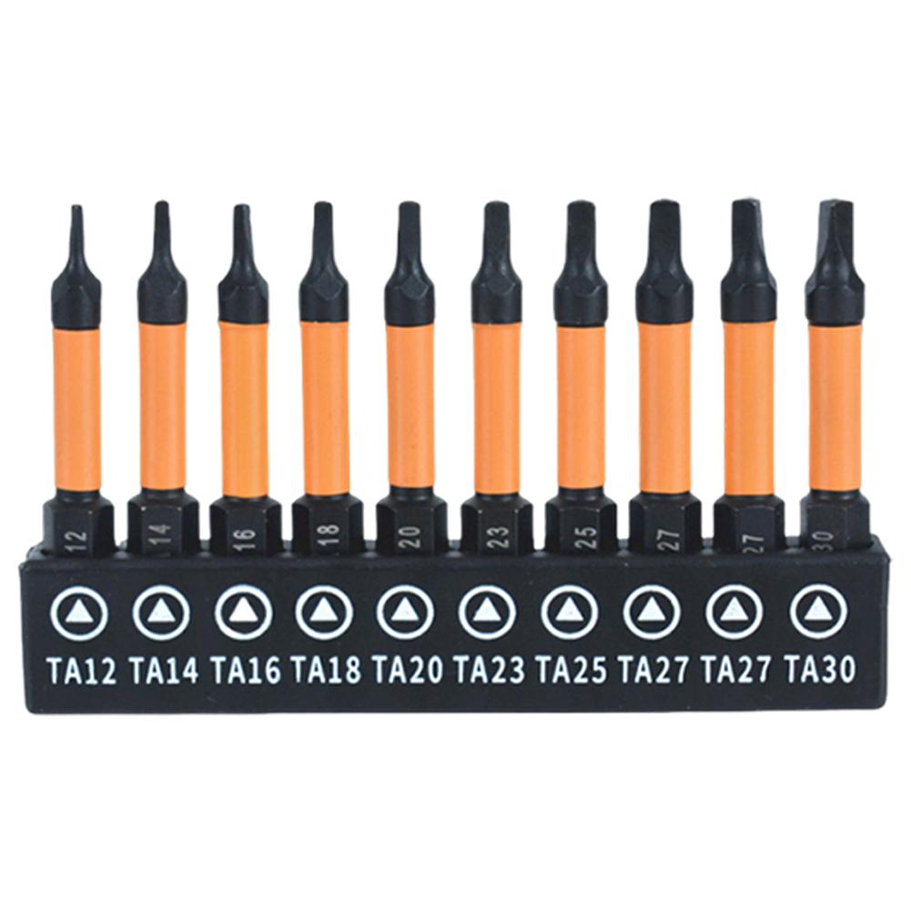 10 PCS Triangle Bit Set Magnetic Head S2 Alloy Steel Triangle Screwdriver Bits Triangle Bits Screwdriver Bit TA12-TA30