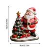 Santa Figurines Resin Santa Sculpture Festive Santa Decoration Christmas Tree Santa Sculpture Ornaments Decor Holiday Decor