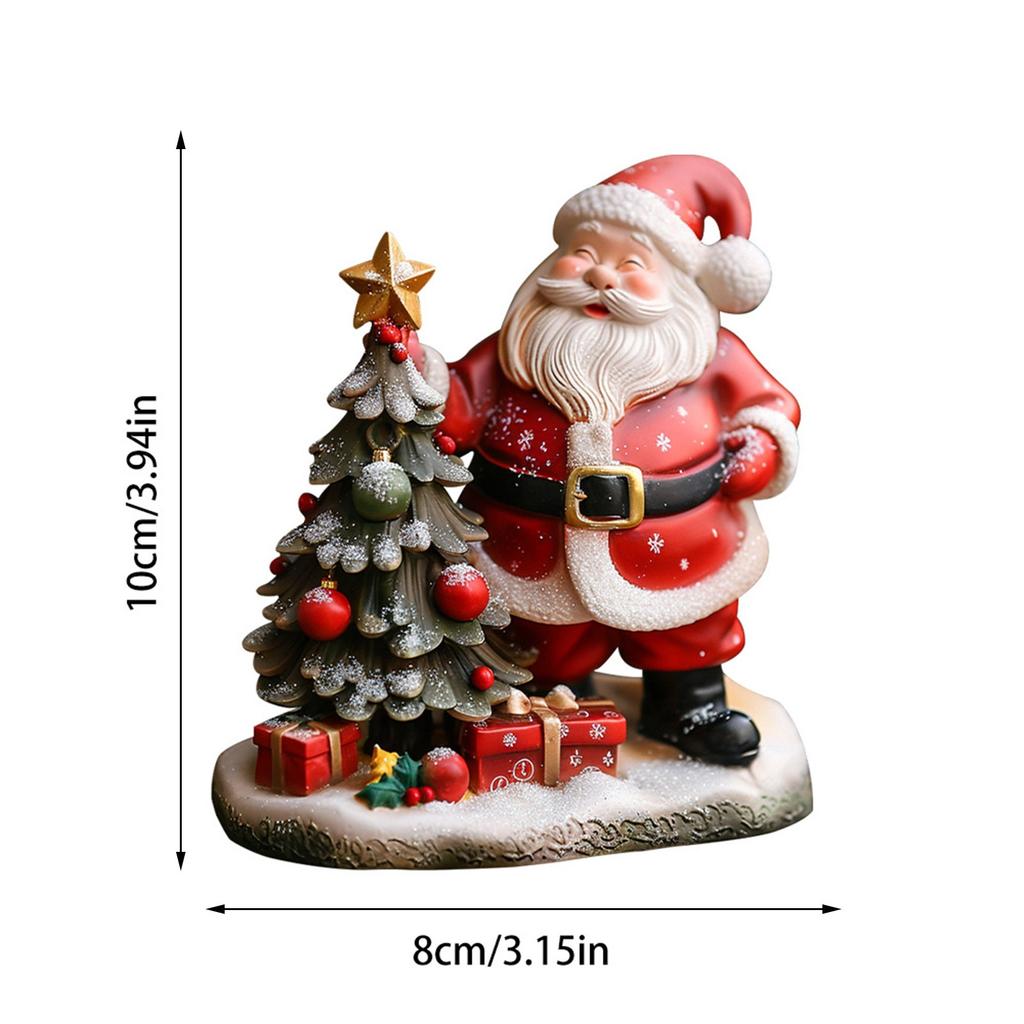 Santa Figurines Resin Santa Sculpture Festive Santa Decoration Christmas Tree Santa Sculpture Ornaments Decor Holiday Decor