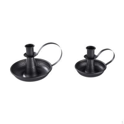 2 Pieces Iron Taper Candle Holder Candlestick Multifunctional Desktop Decoration for