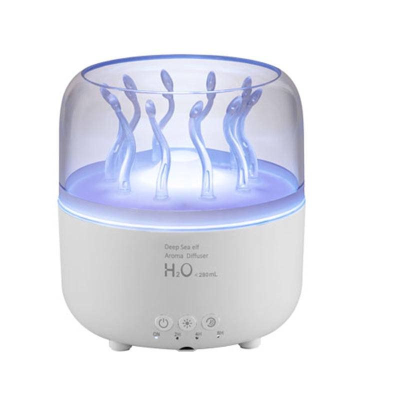 Wood Grain Jellyfish Ultrasonic Aroma Diffuser and Night Light