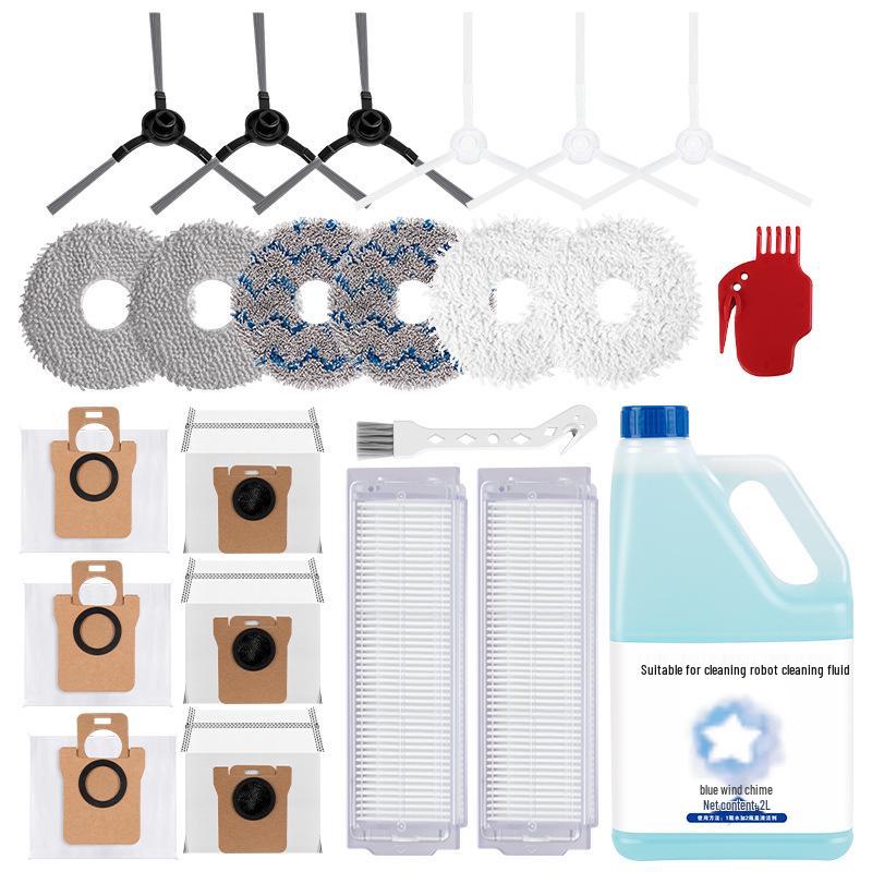 Xiaomi Mijia M30 Pro Robot Vacuum Accessories: Side Brush, Mop Cloth, HEPA Dust Bag, Cleaning Solution