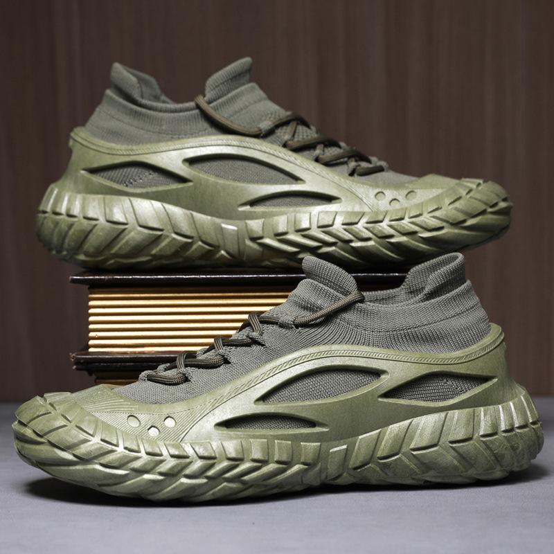 Flying woven men's shoes spring breathable lazy shoes casual shoes versatile outdoor men's casual shoes