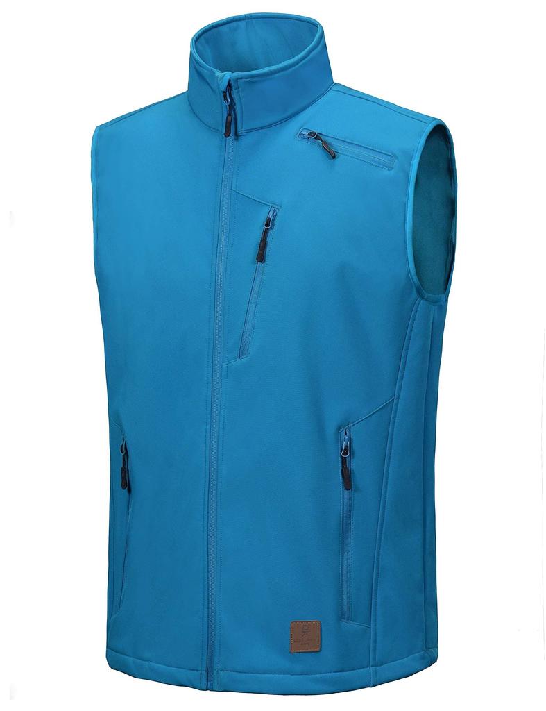 Little Donkey Andy Men's Golf Vest, Fleece-Lined, Windproof, Winter Wear, Blue, Size 2XL