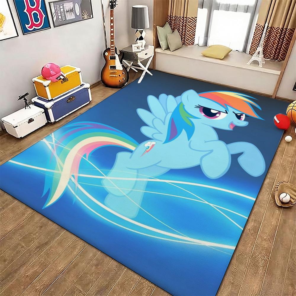 Magical Friendship Pony Gang Theme Rug Soft Nonslip Carpet For Bedroom Study Home Decor Holiday Gift