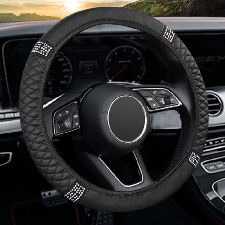 Fashionable Diamond Encrusted Steering Wheel Cover Decorative Diamond Pattern Steering Wheel Cover Simple Installation