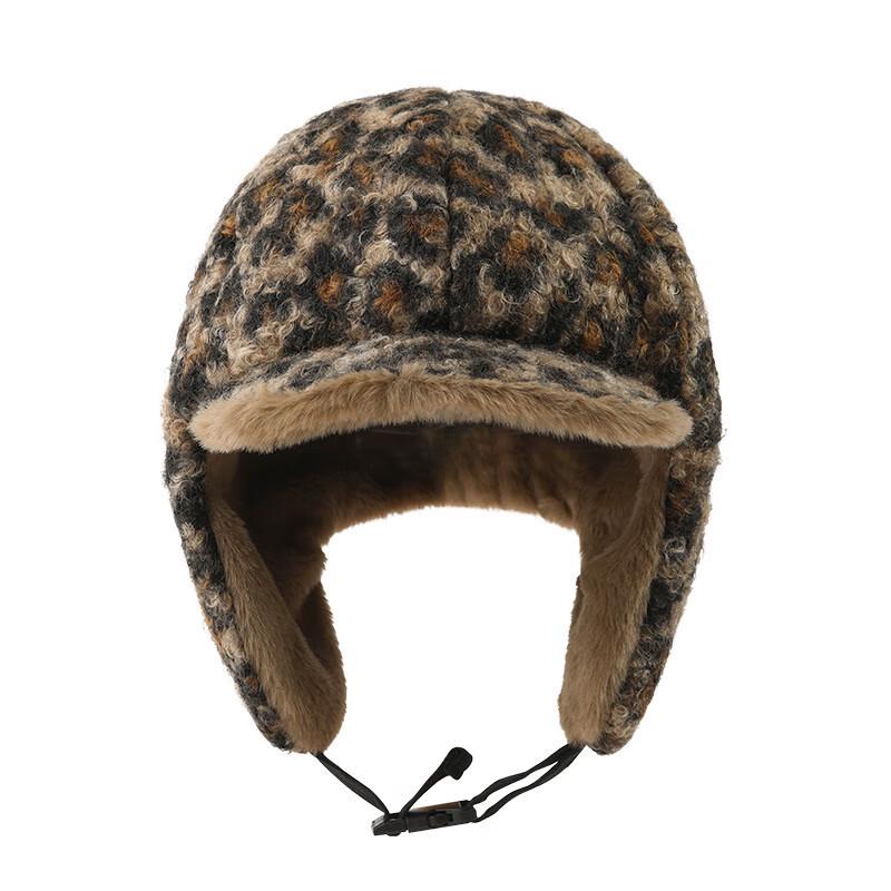 

Зимняя шапка с ушками с леопардовым принтом One Size (55-59cm)