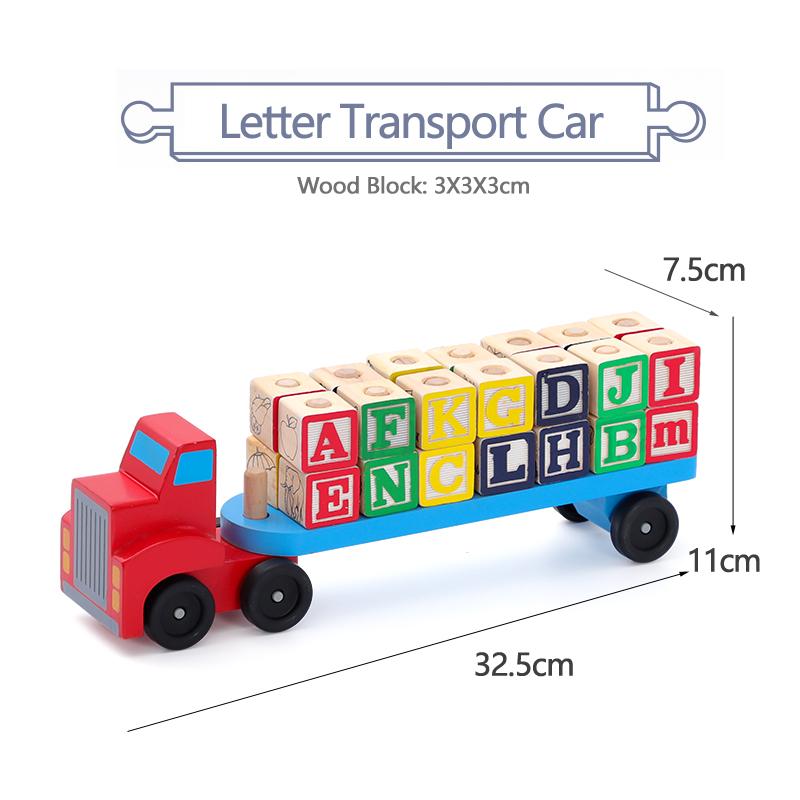 Transport Vehicle Engineering Vehicle Excavator Large Truck Cognitive Animal Vehicle Wooden Car Model Taxi Toy Car For Kids B174