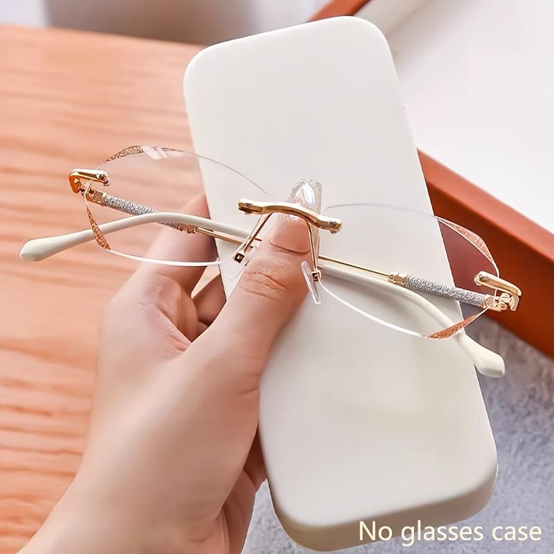 +1.0 to +4.0  Rimless Reading Glasses Glitter Fashion Presbyopic Glasses Computer Readers for Women