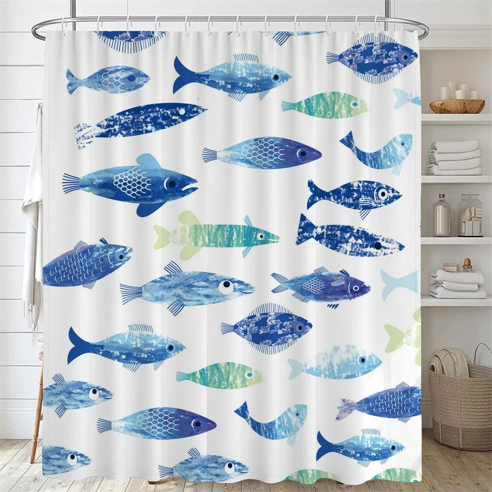 

Підводний Світ Риба Черепаха 3d Шторки для Душу Океан Дельфін Морський Пейзаж Тканина Водонепроникна Завіса для Ванної Кімнати Декор Екран W90XH180cm