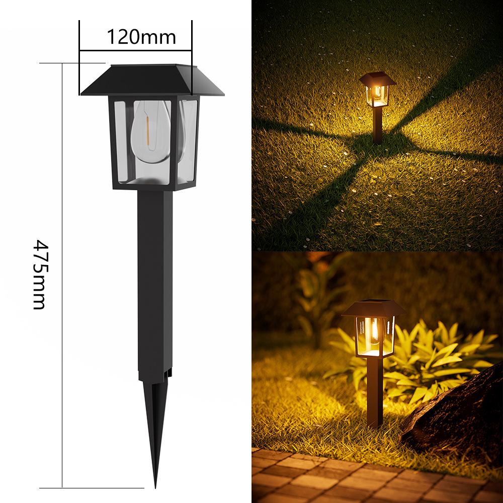 Waterproof Solar Outdoor Garden Lights for Yard and Lawn WL11861B Tungsten Filament Square Light