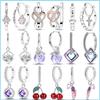 Hoop Earrings 925 Silver Colorful Air Balloon Ear Buckles Van Gogh's Starry Sky Original Earring Fashion Jewelry