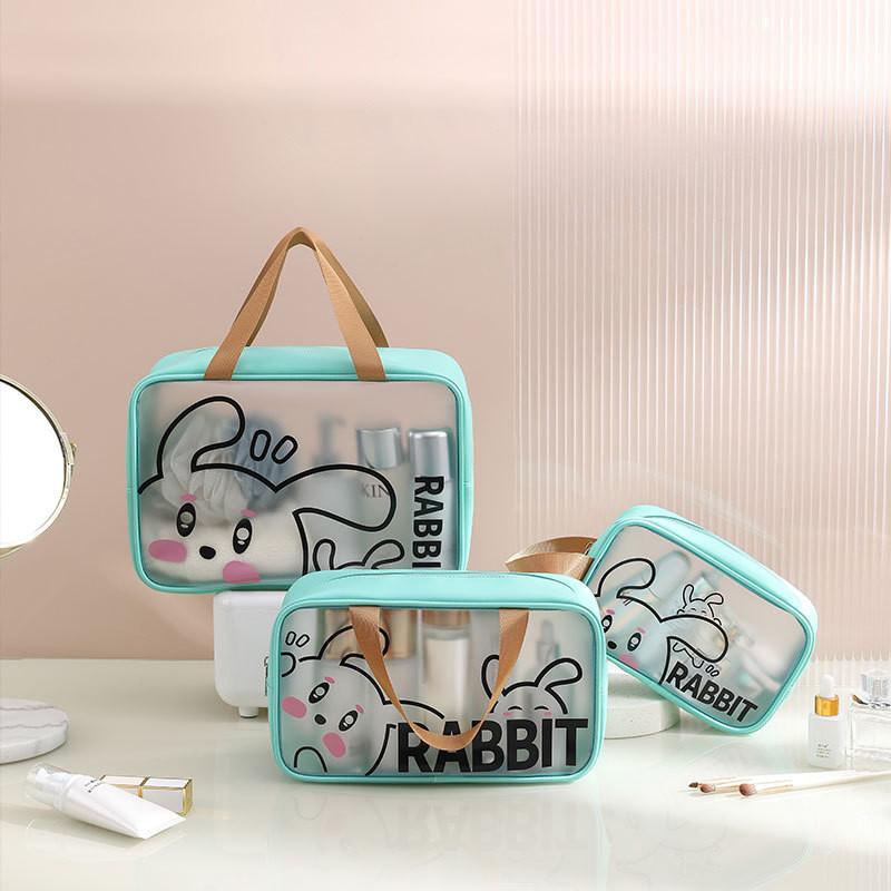 Transparent Cartoon Cosmetic Bag Portable Wash Bag Waterproof Travel Storage