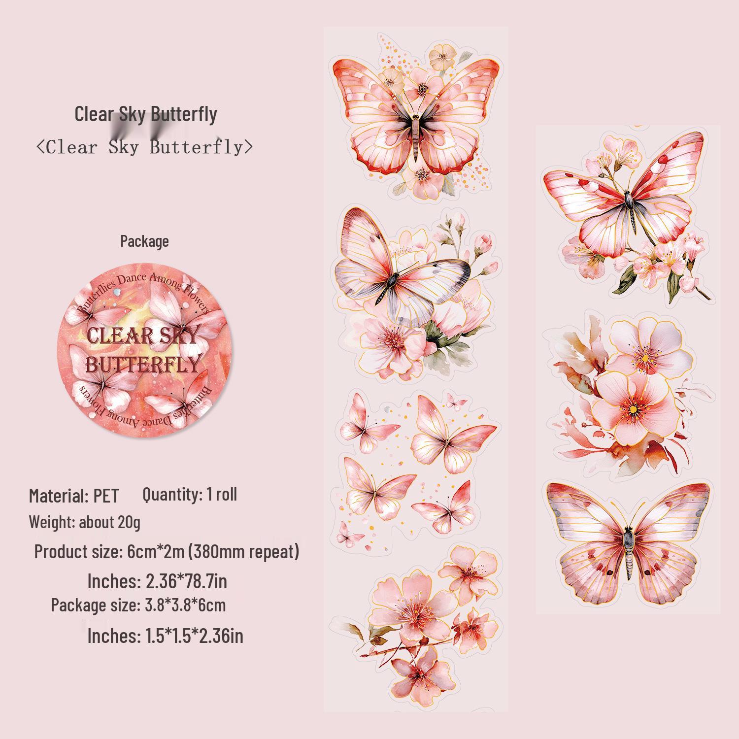 Retro Butterfly Hot Stamping Washi Tape - Ancient Forest Flower Dance Series