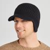 Winter Warm Baseball Caps Men Thicken Plush Linging Knitted Earflap Hat Outdoor Sport Windproof Ear Protection Woolen Peaked Cap