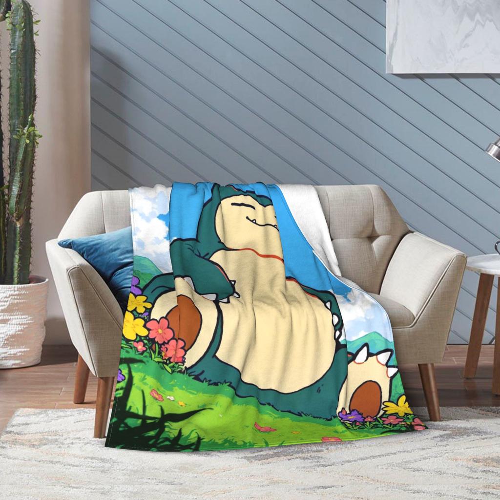 Snorlax Monster Throw Blanket for Couch  Soft Fuzzy Plush Blanket 50x60 Inches Multi-size Bedspread for All Seasons