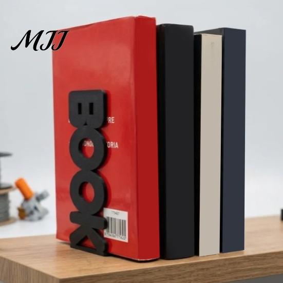 Sturdy Bookends for Office 3D Printed BOOK Letter Bookend, Minimalist Creative Book Support Stand, Thickened Anti-Slip Unique Shape Baffle,