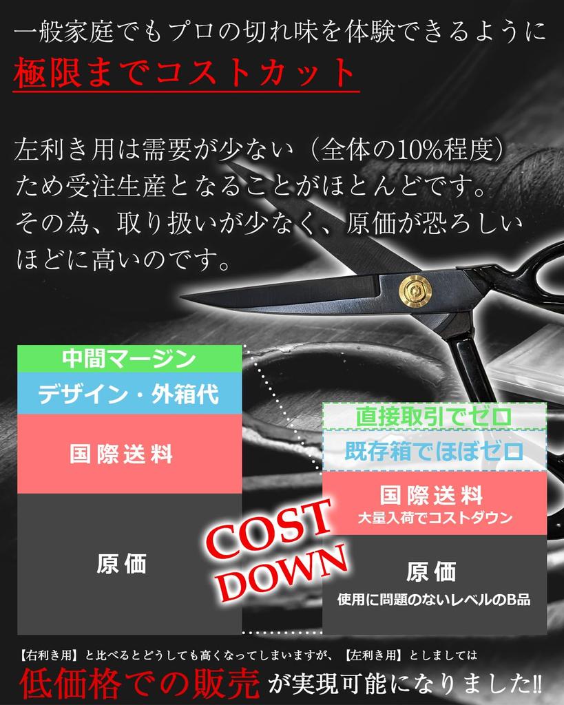 Functionality Sewing Made by Artisans In a Professional Grade for and Fabric [B-Grade, Unaffected] Left-Handed Scissors, 32-Year-Old Factory, Sewing,