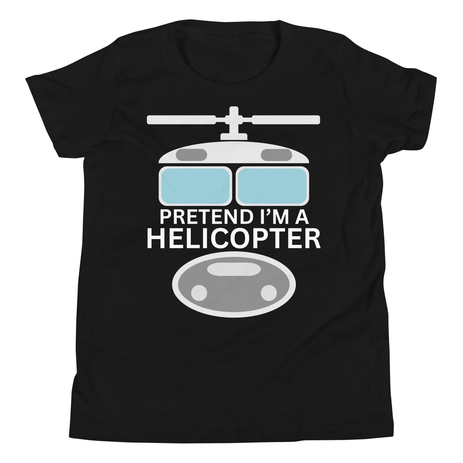 

Pretend I m a Helicopter Funny Lazy Halloween Costume Youth Short Sleeve T-Shirt 100