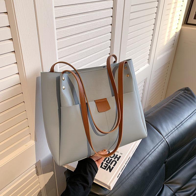 

Весенне-летняя сумка большой вместимости женская 2025 новая сумка-тоут высококачественная текстура мессенджер класс универсальная для поездок на работу на плечо синий