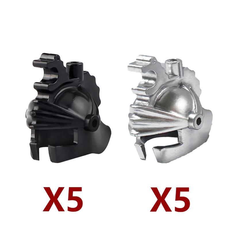 MOC Baustein Mittelalter Ritter Römischer Soldat Zubehör Helm Kopfbedeckung Flammenfeder Schwarzer Adler Schild König Umhang Ziegelstein Spielzeug