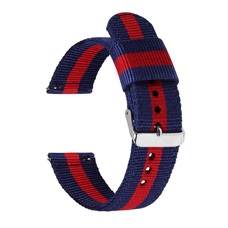 

Универсальный полосатый нейлоновый ремешок для часов из парусины Huawei Samsung с быстросъемным механизмом, 20 мм/22 мм. 22mm