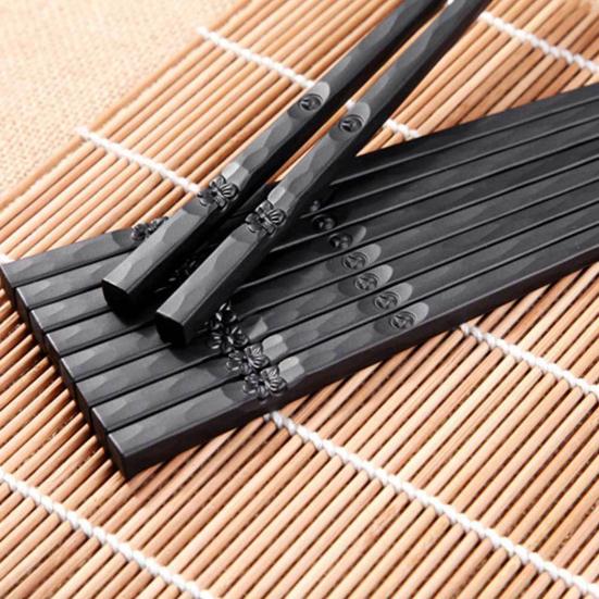 1 Pair Japanese Chopsticks Unbending Anti-slip Handles Alloy Japanese Sushi Chopsticks for Home
