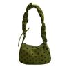Cloth Polka Dot Shoulder Bag Ruched Strap Canvas Underarm Bag Comfortable Printed Handbag  Shopping