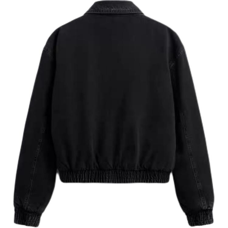 Zara Veste en jean homme minimaliste confortable polyvalente décontractée à revers à manches longues vestes Noir 1538413-800